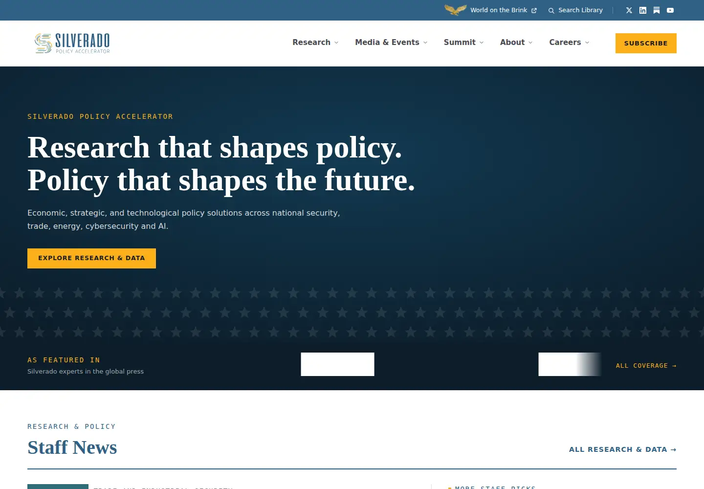 Captured homepage of silverado.org in the current scan