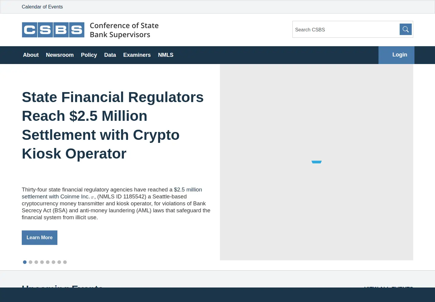 Captured homepage of csbs.org in the current scan