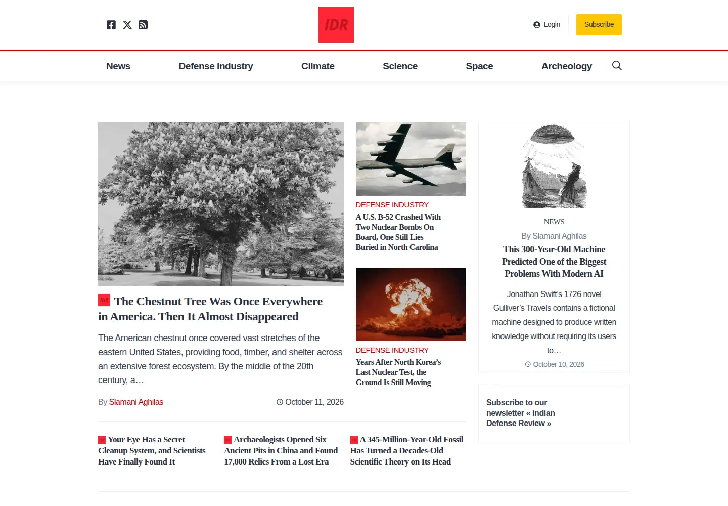 Screenshot of indiandefencereview.com