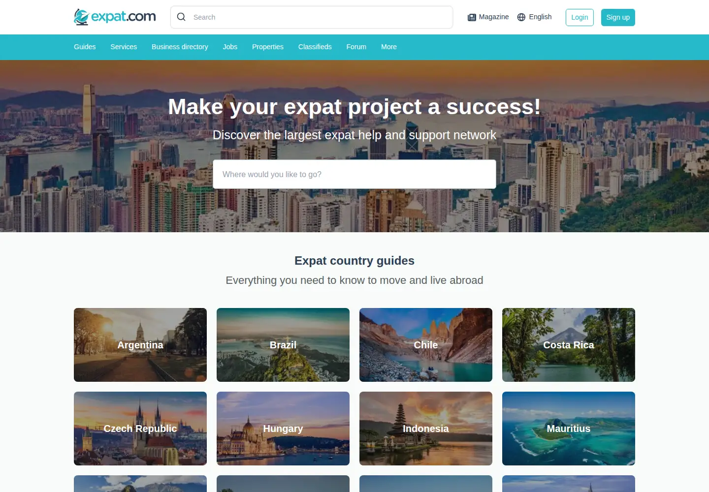 Screenshot of expat.com