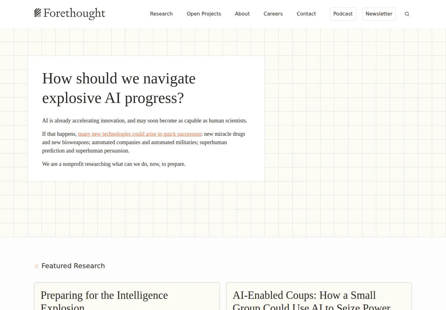 Screenshot of forethought.org