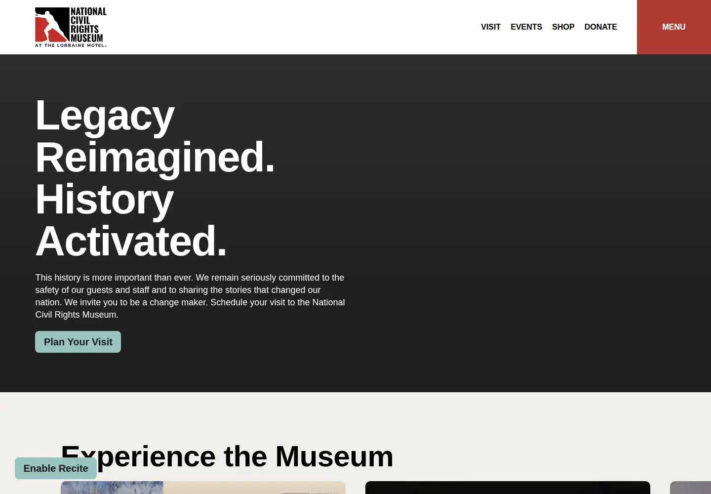 Screenshot of civilrightsmuseum.org