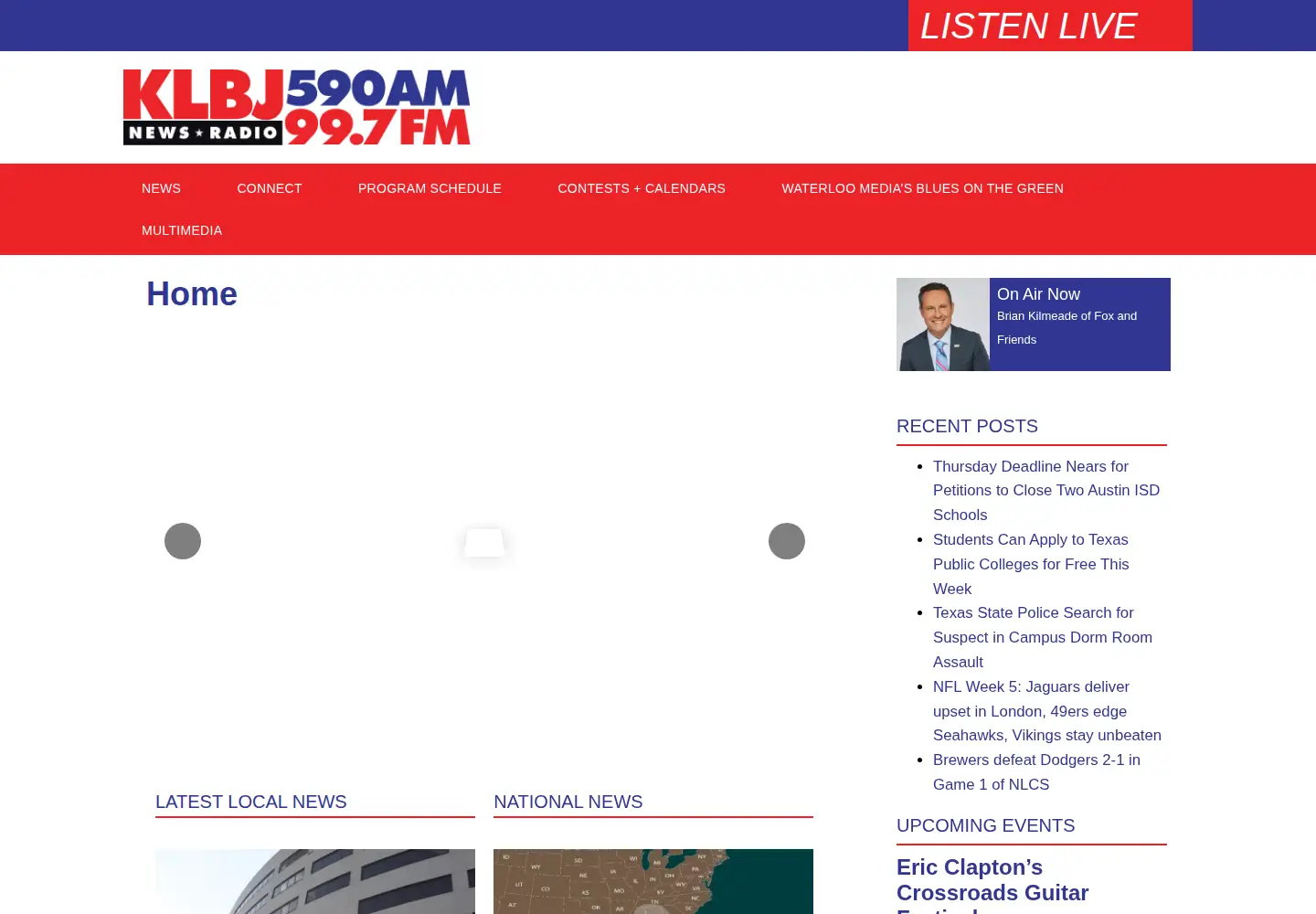 Screenshot of newsradioklbj.com