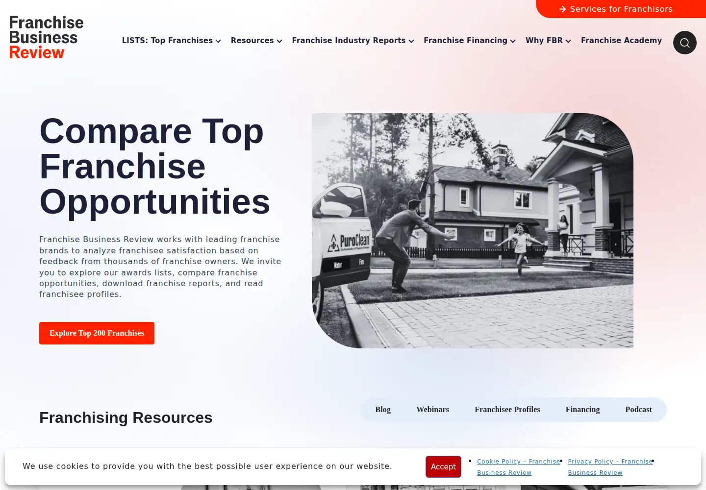 Screenshot of franchisebusinessreview.com