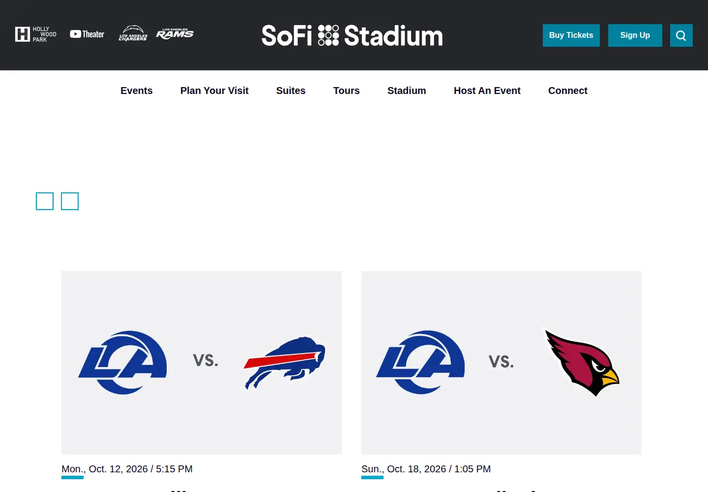 Screenshot of sofistadium.com