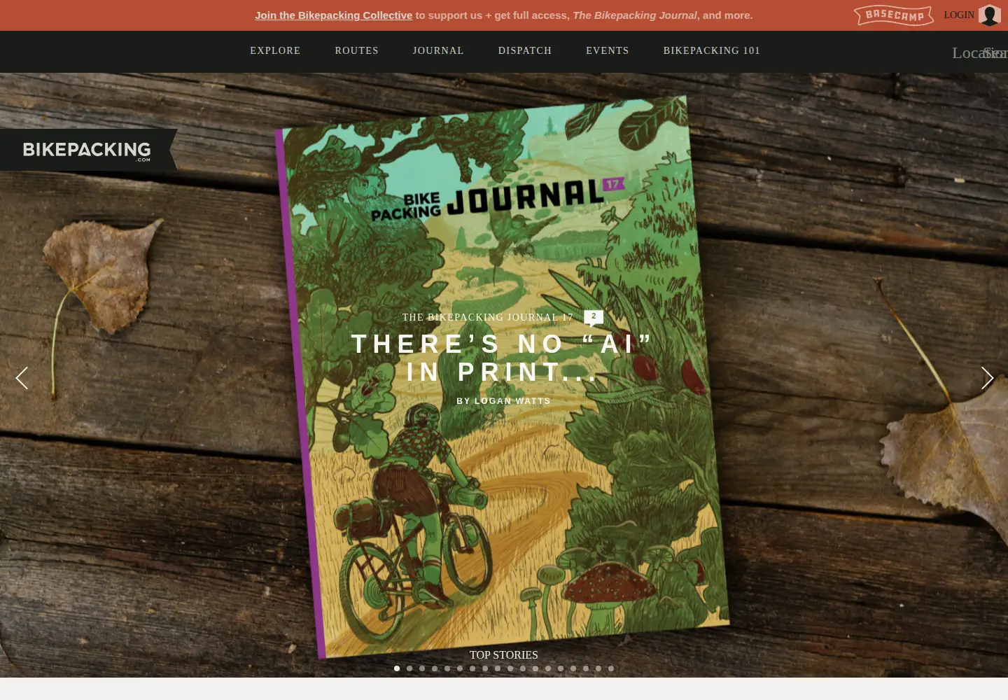 Screenshot of bikepacking.com