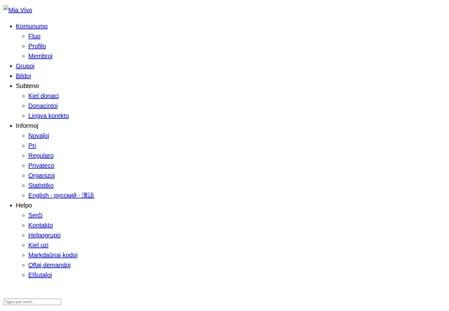 Captured homepage of miavivo.net in the current scan