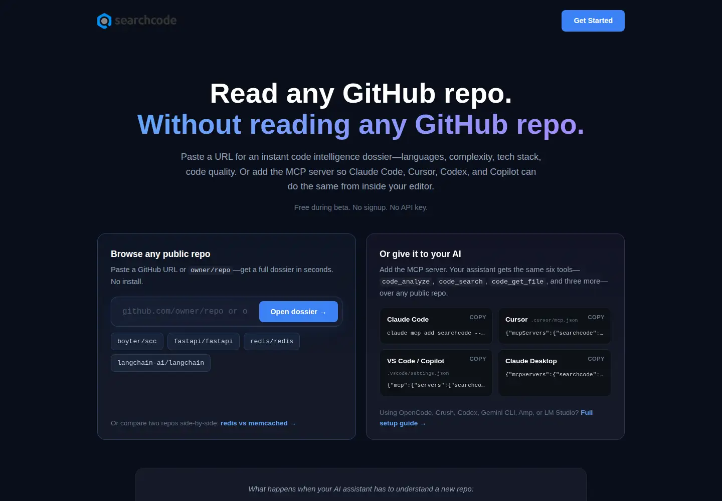 Screenshot of searchcode.com