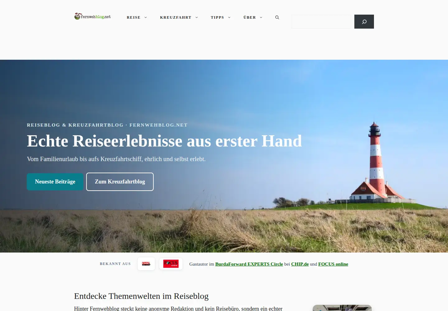 Screenshot of fernwehblog.net