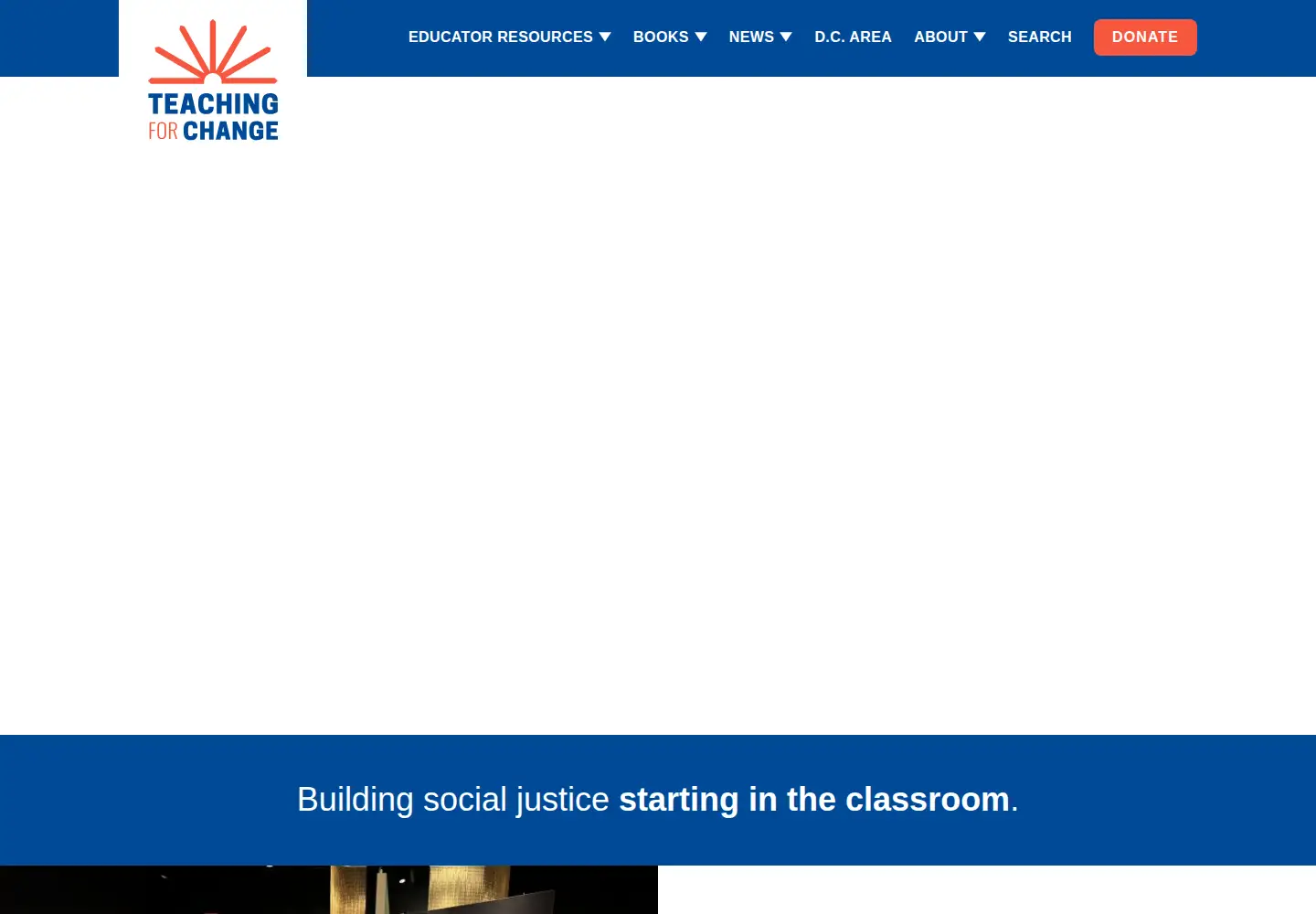 Screenshot of teachingforchange.org