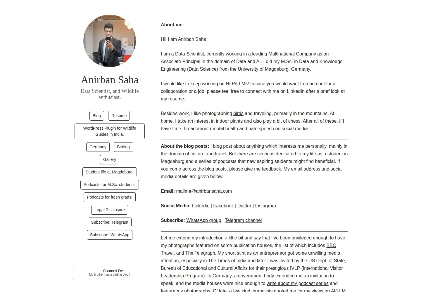 Screenshot of anirbansaha.com