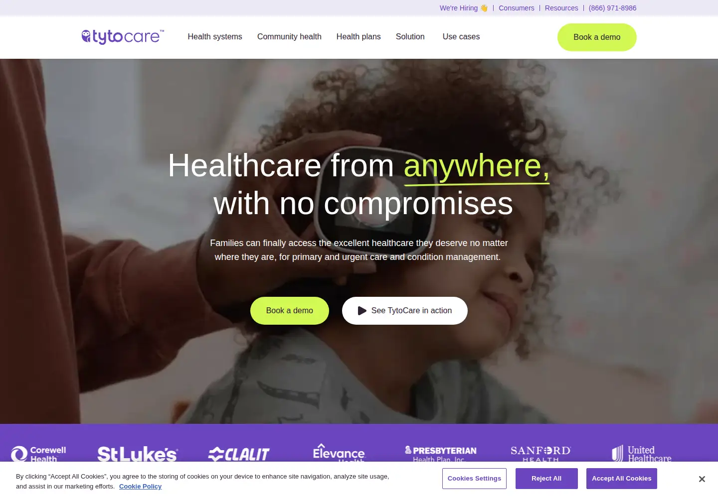 Screenshot of tytocare.com