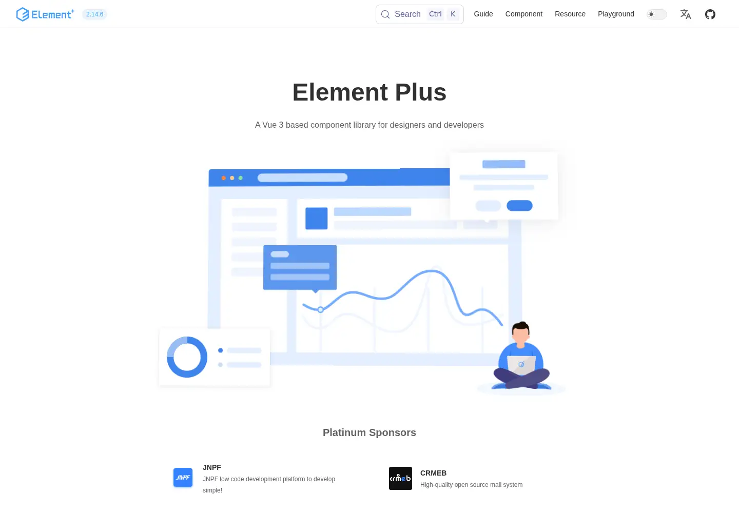 Captured homepage of element-plus.org in the current scan
