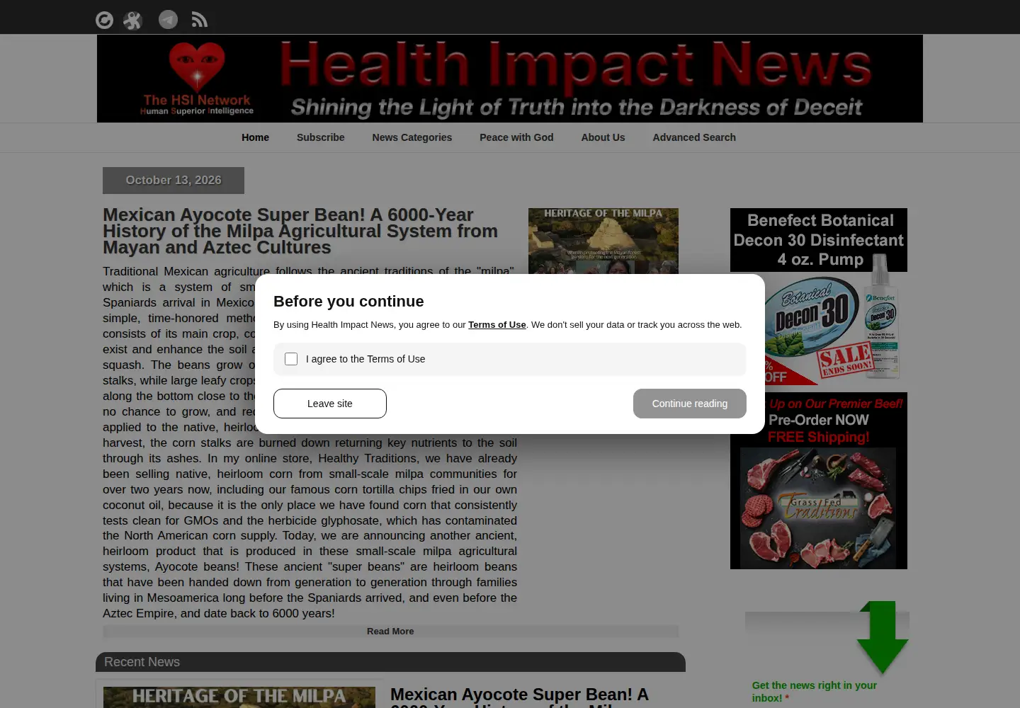 Screenshot of healthimpactnews.com