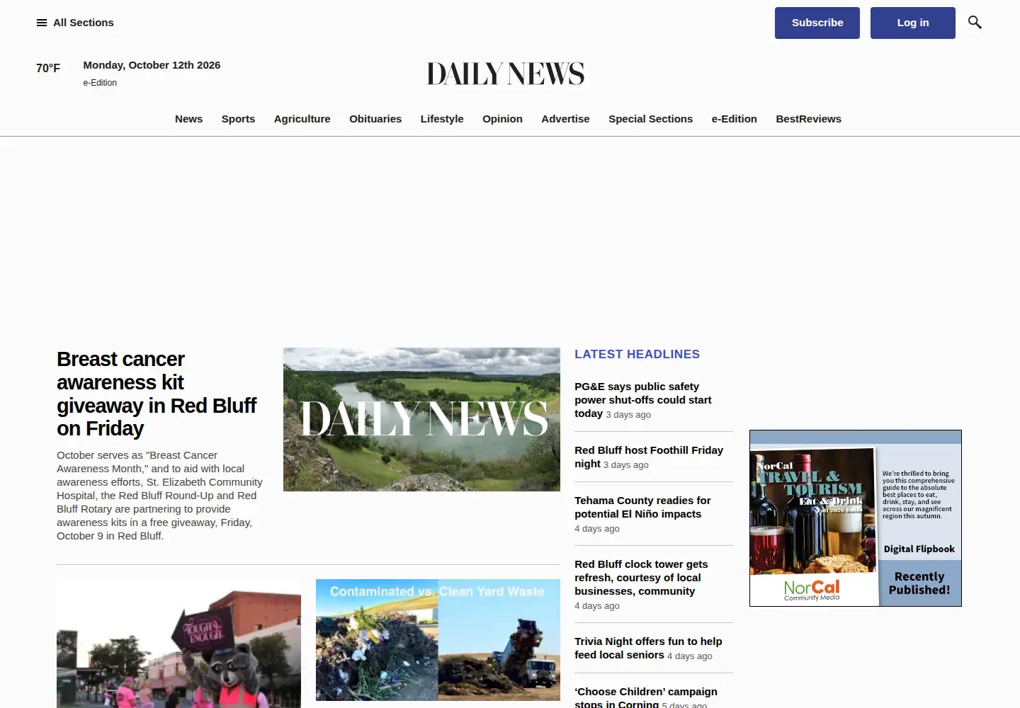 Screenshot of redbluffdailynews.com