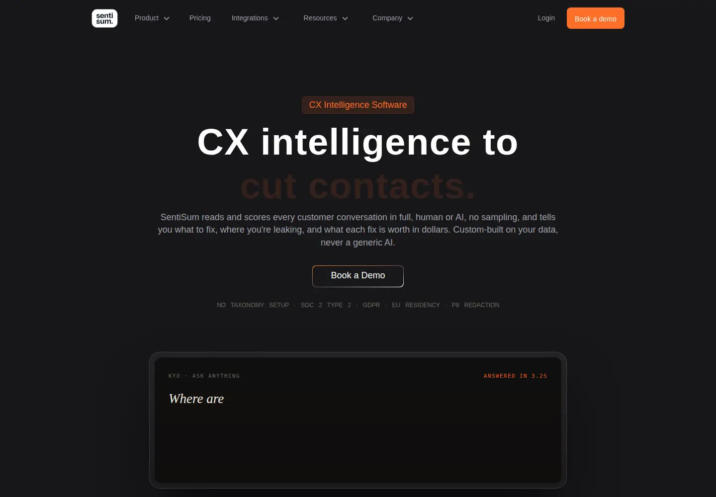 Screenshot of sentisum.com
