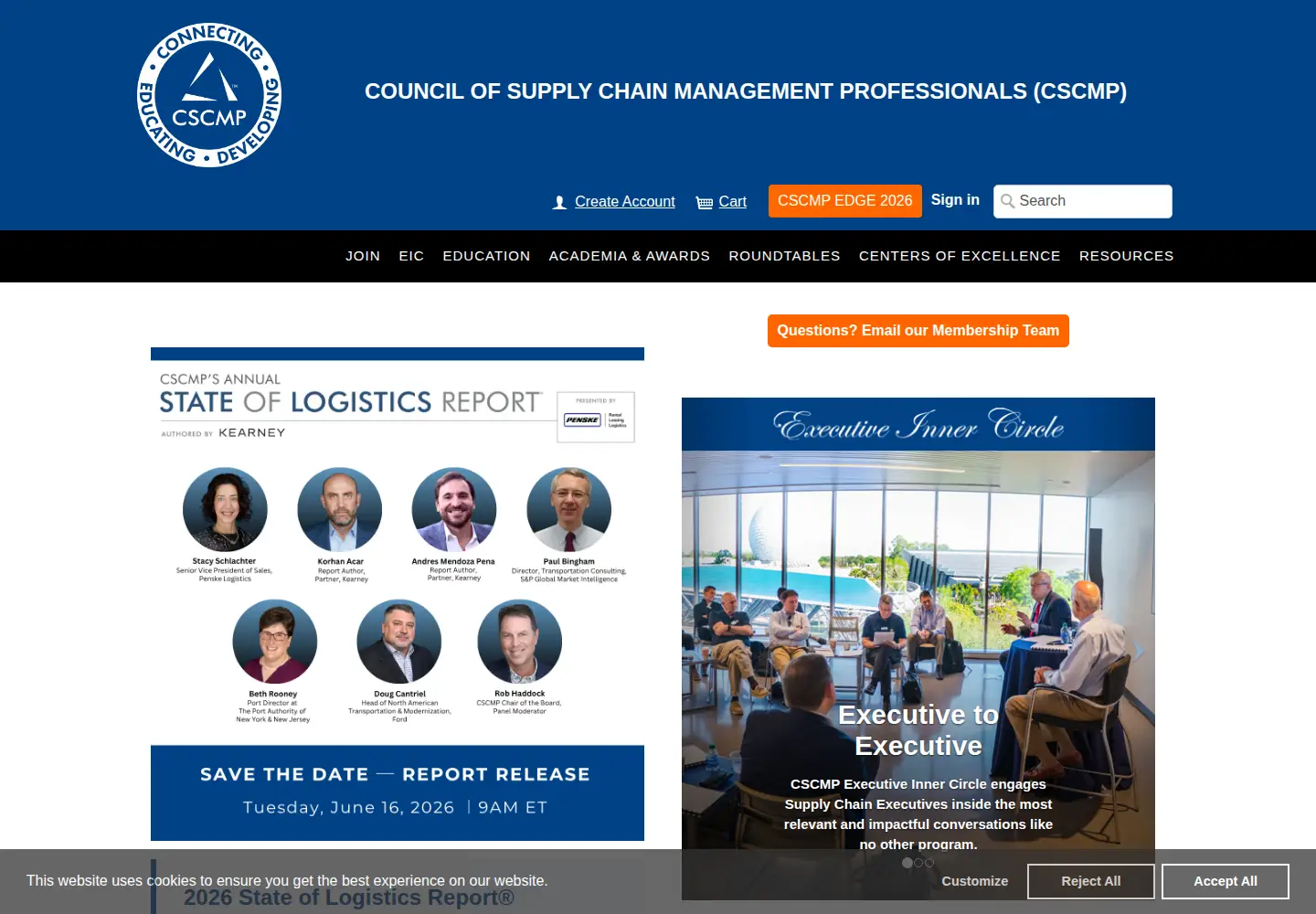 Captured homepage of cscmp.org in the current scan