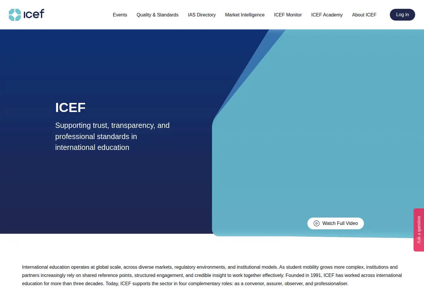 Screenshot of icef.com