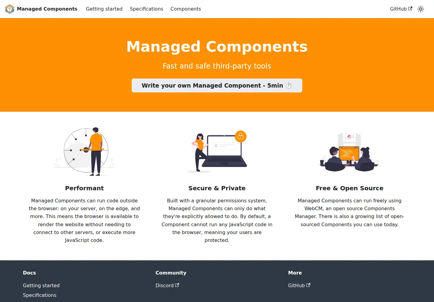 Screenshot of managedcomponents.dev