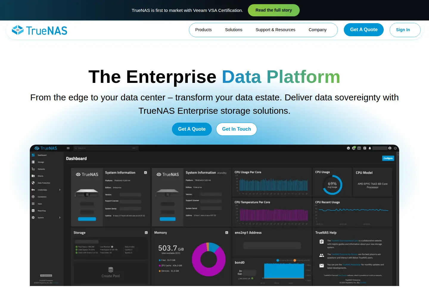 Screenshot of freenas.org