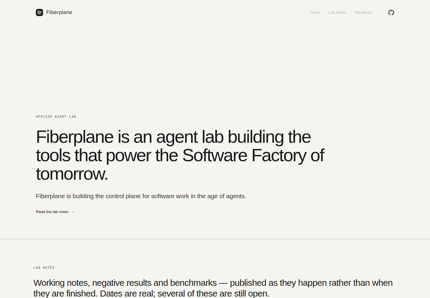 Captured homepage of fiberplane.com in the current scan