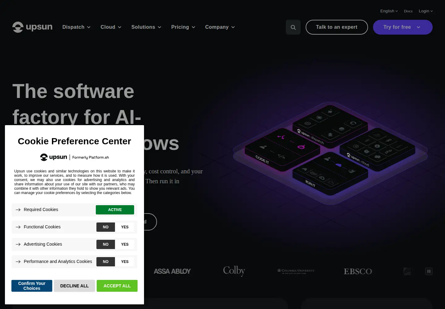 Captured homepage of platformsh.site in the current scan