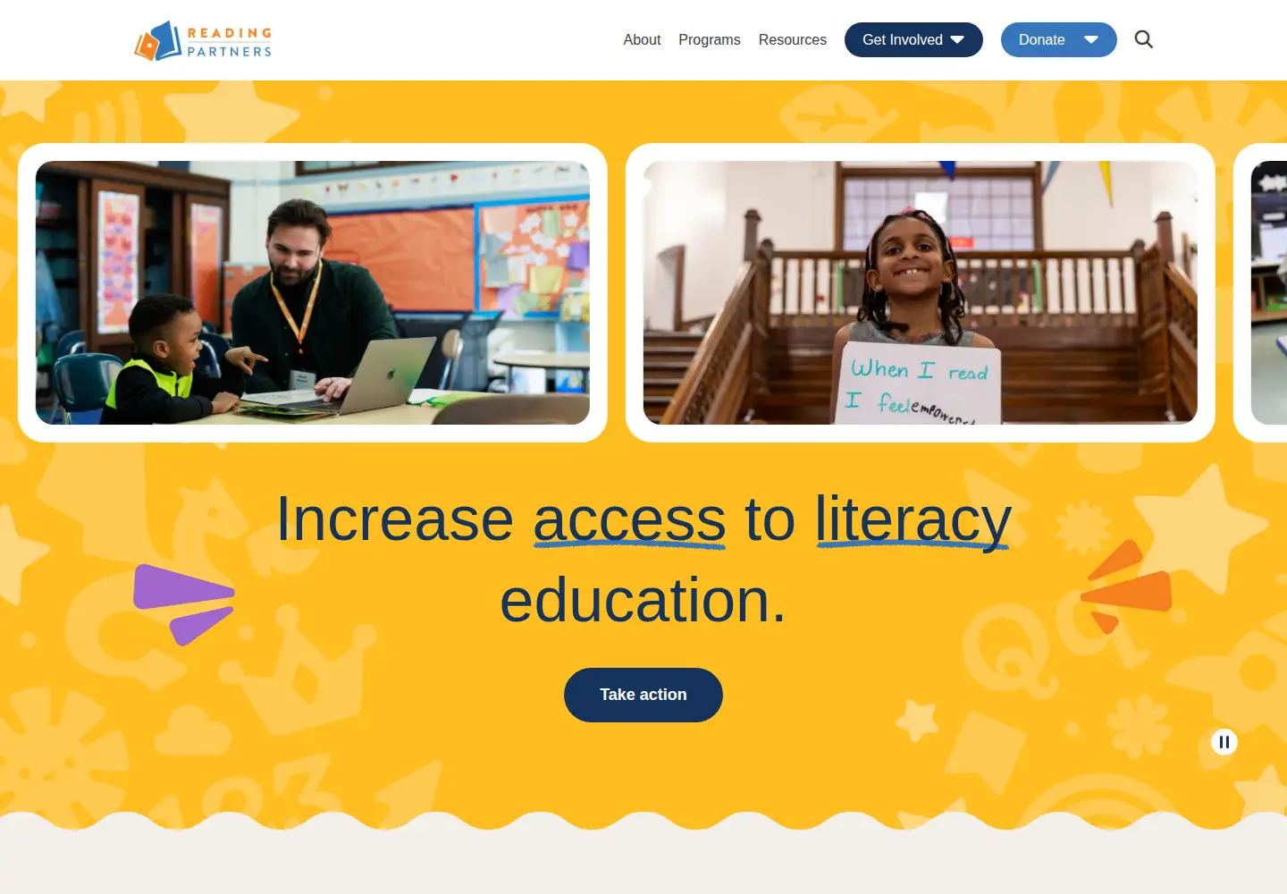 Screenshot of readingpartners.org