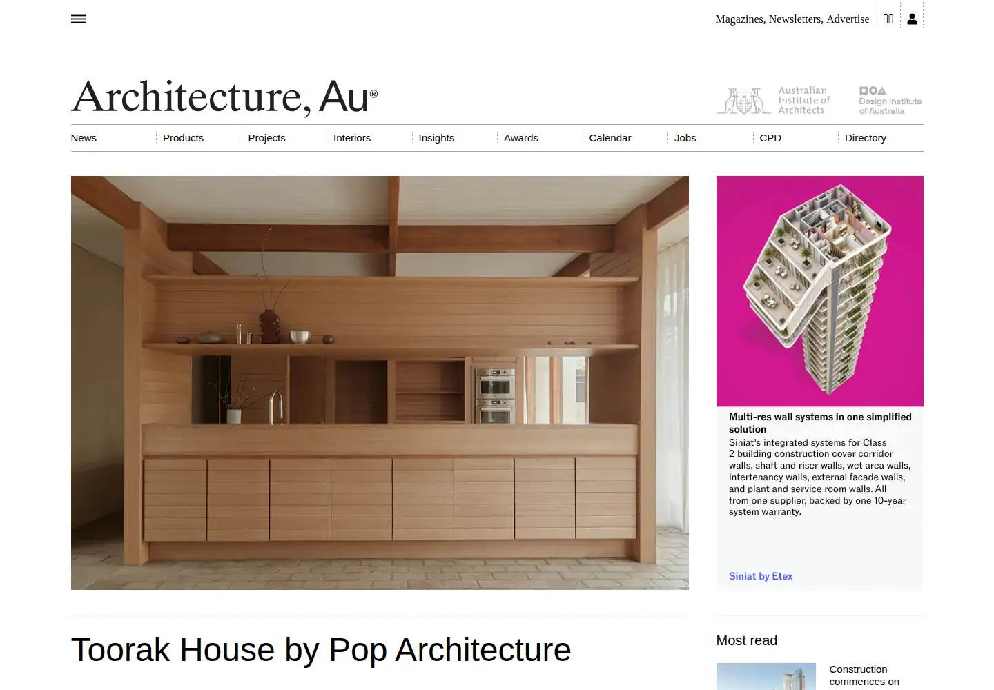 Captured homepage of architectureau.com in the current scan