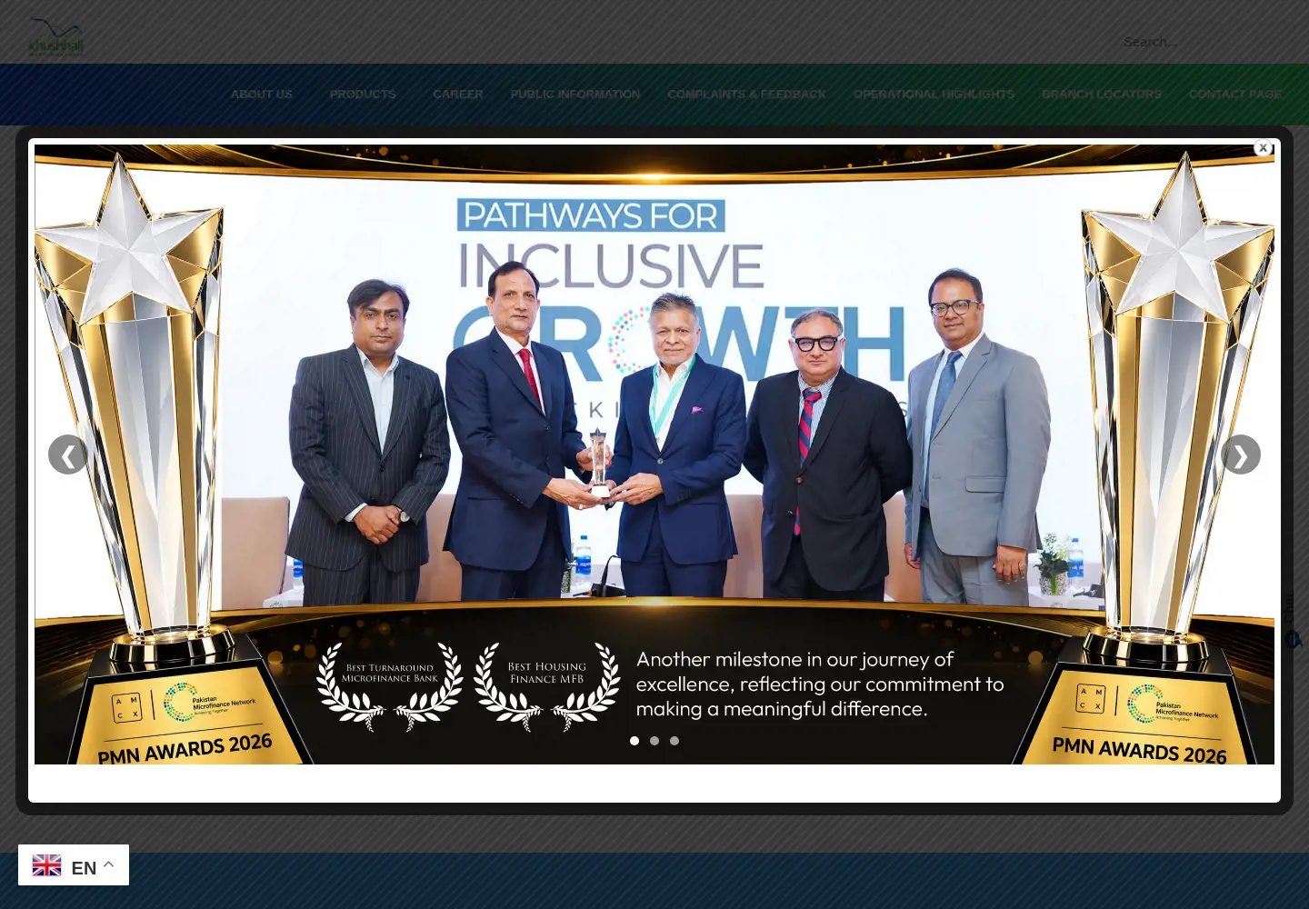 Screenshot of khushhalibank.com.pk