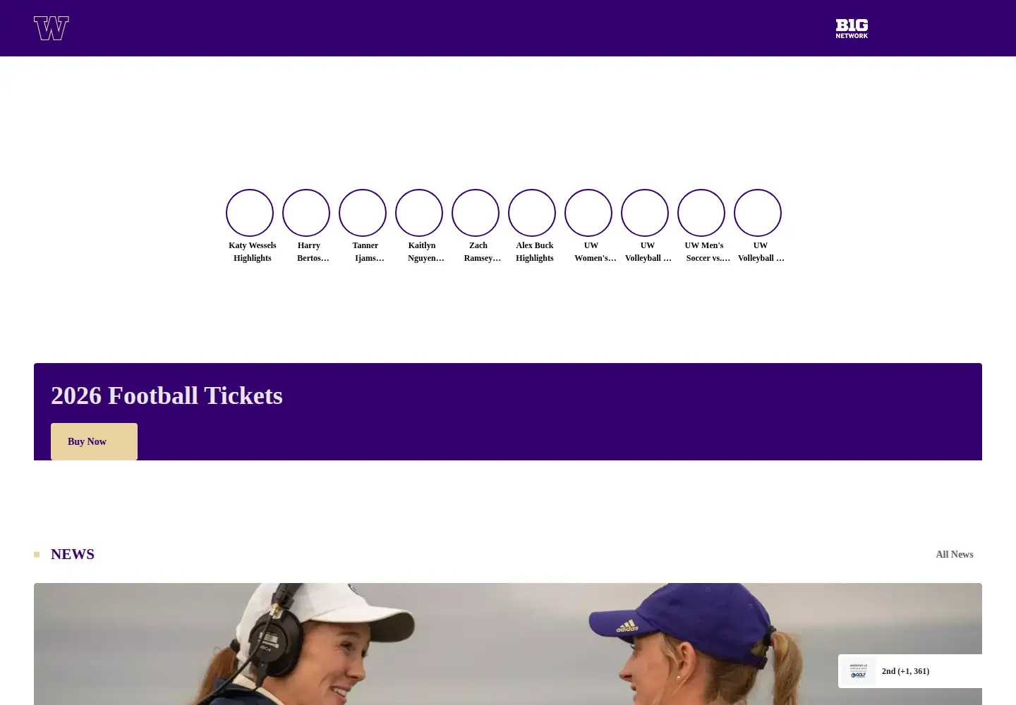 Screenshot of gohuskies.com