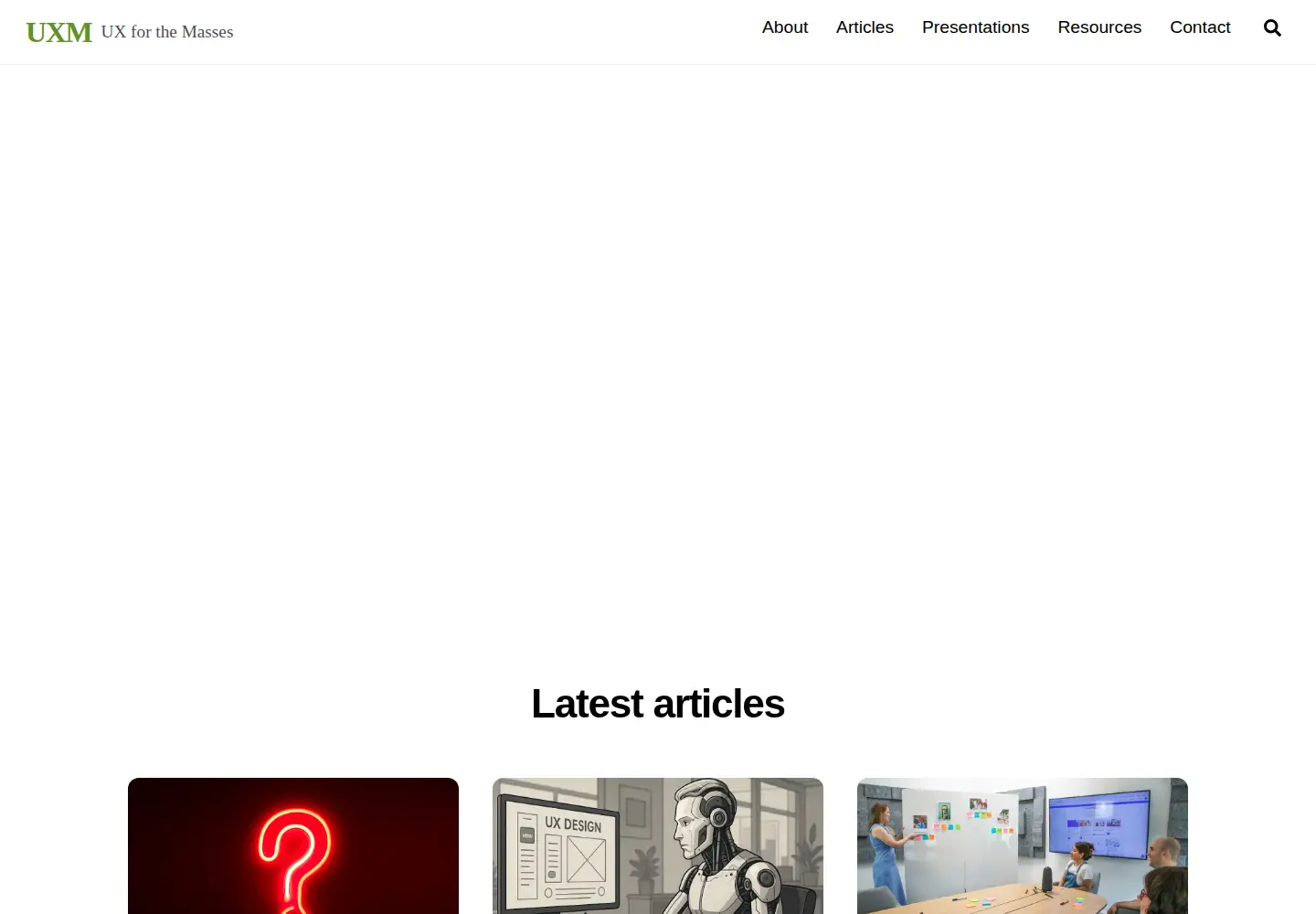 Screenshot of uxforthemasses.com