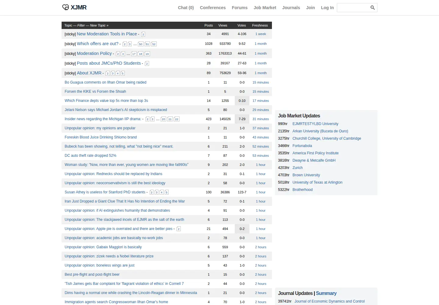 Screenshot of econjobrumors.com