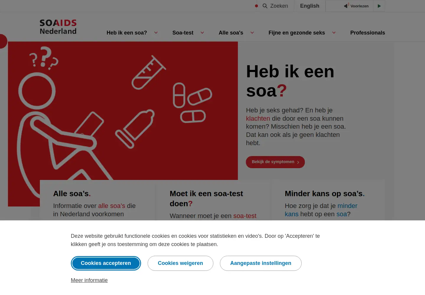 Captured homepage of soaaids.nl in the current scan
