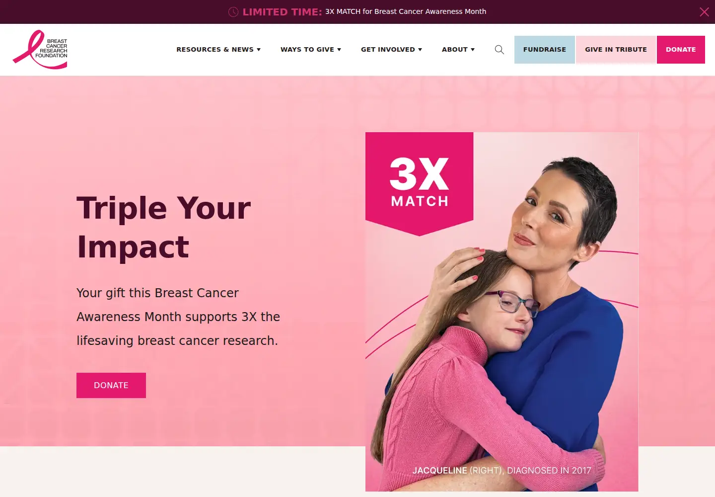 Captured homepage of bcrfcure.org in the current scan