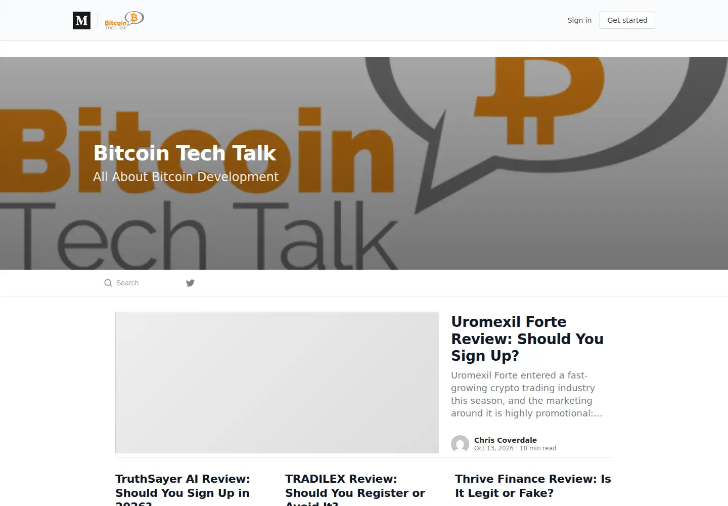 Screenshot of bitcointechtalk.com