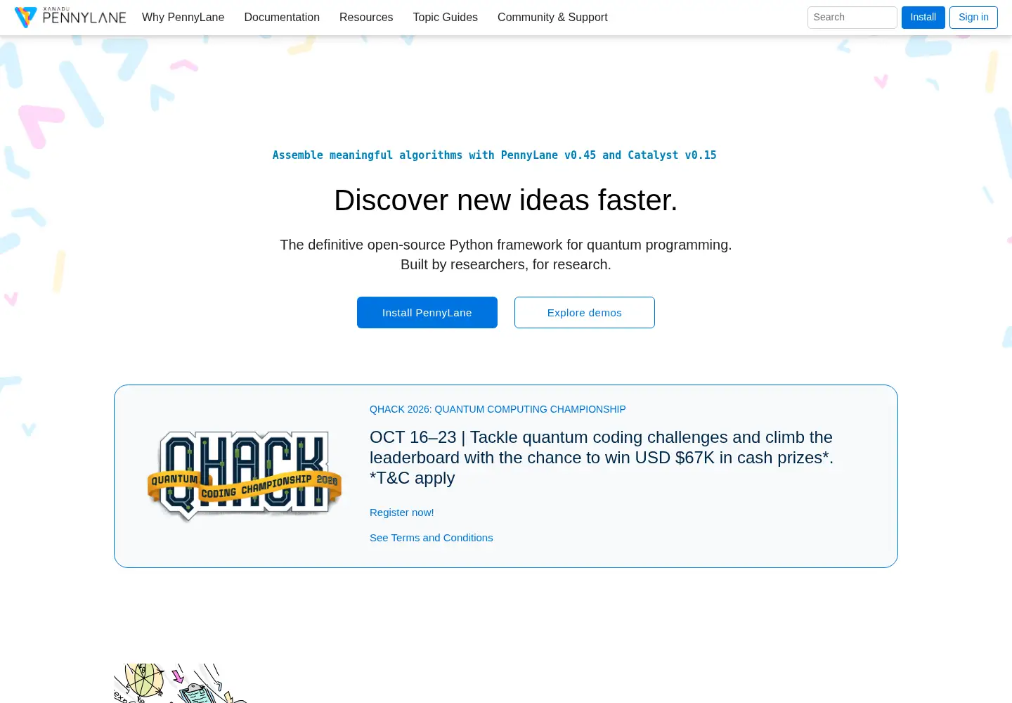 Captured homepage of pennylane.ai in the current scan