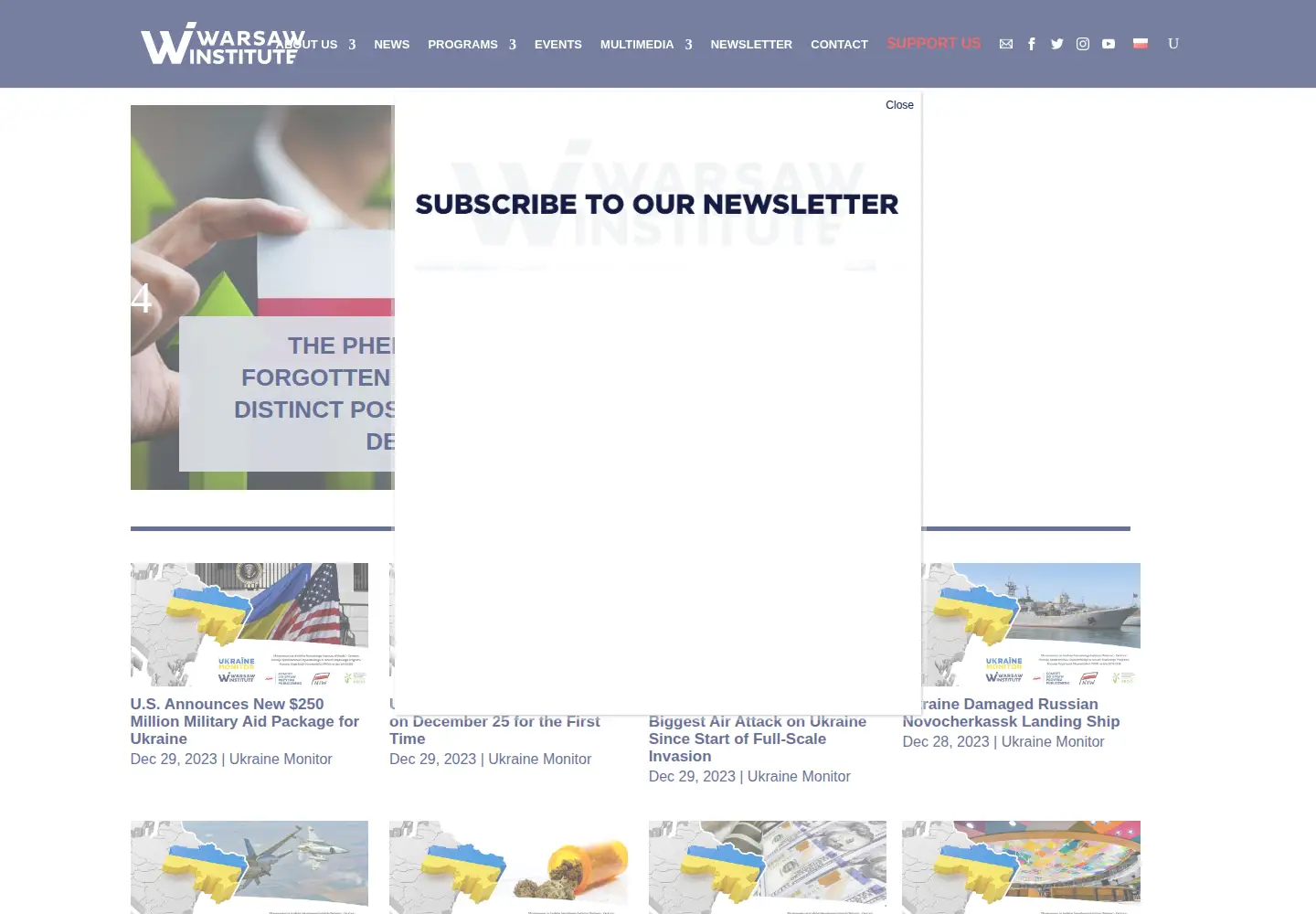 Screenshot of warsawinstitute.org