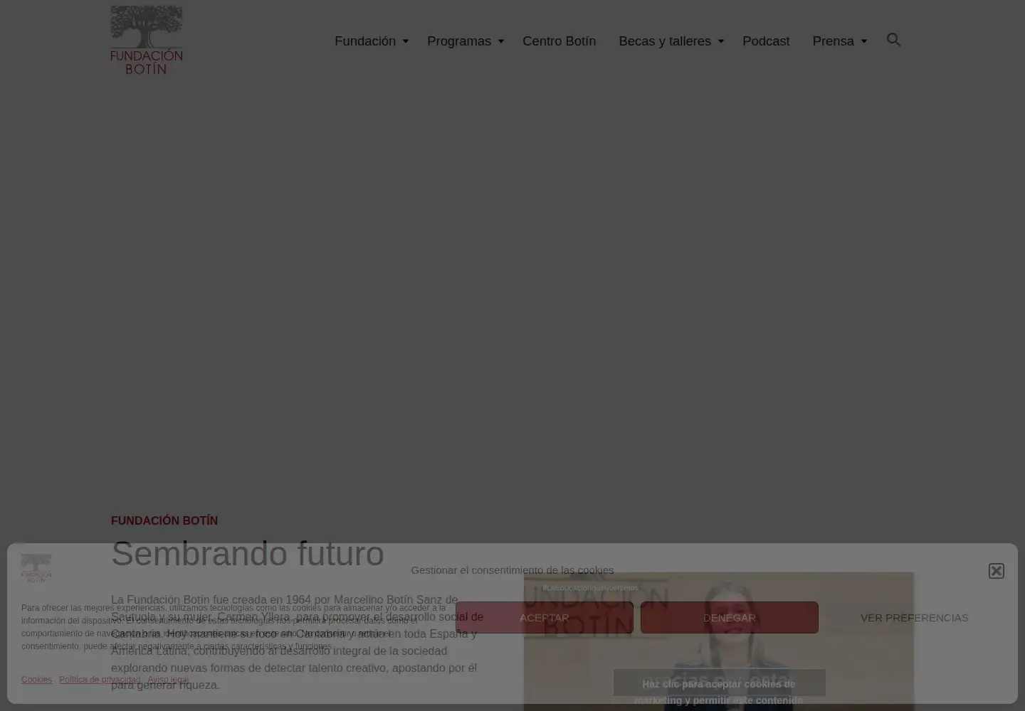 Captured homepage of fundacionbotin.org in the current scan