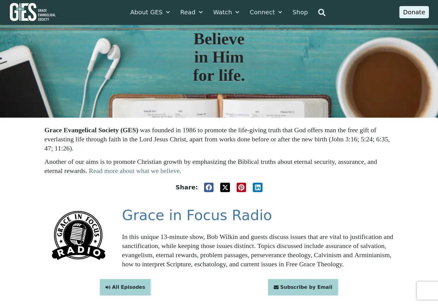 Screenshot of faithalone.org