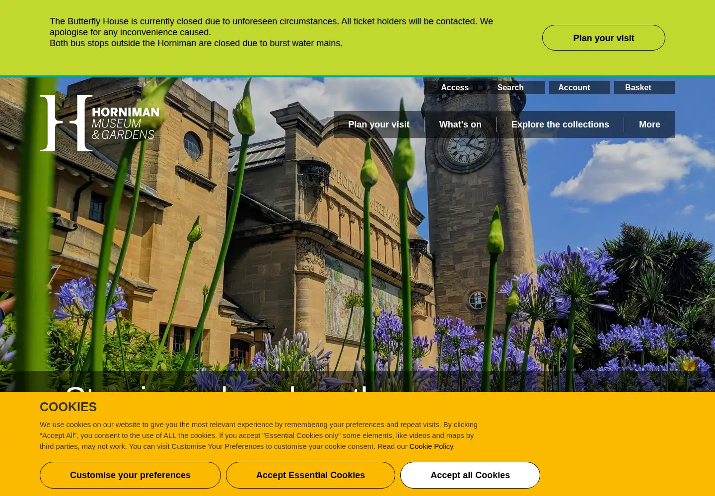 Captured homepage of horniman.ac.uk in the current scan