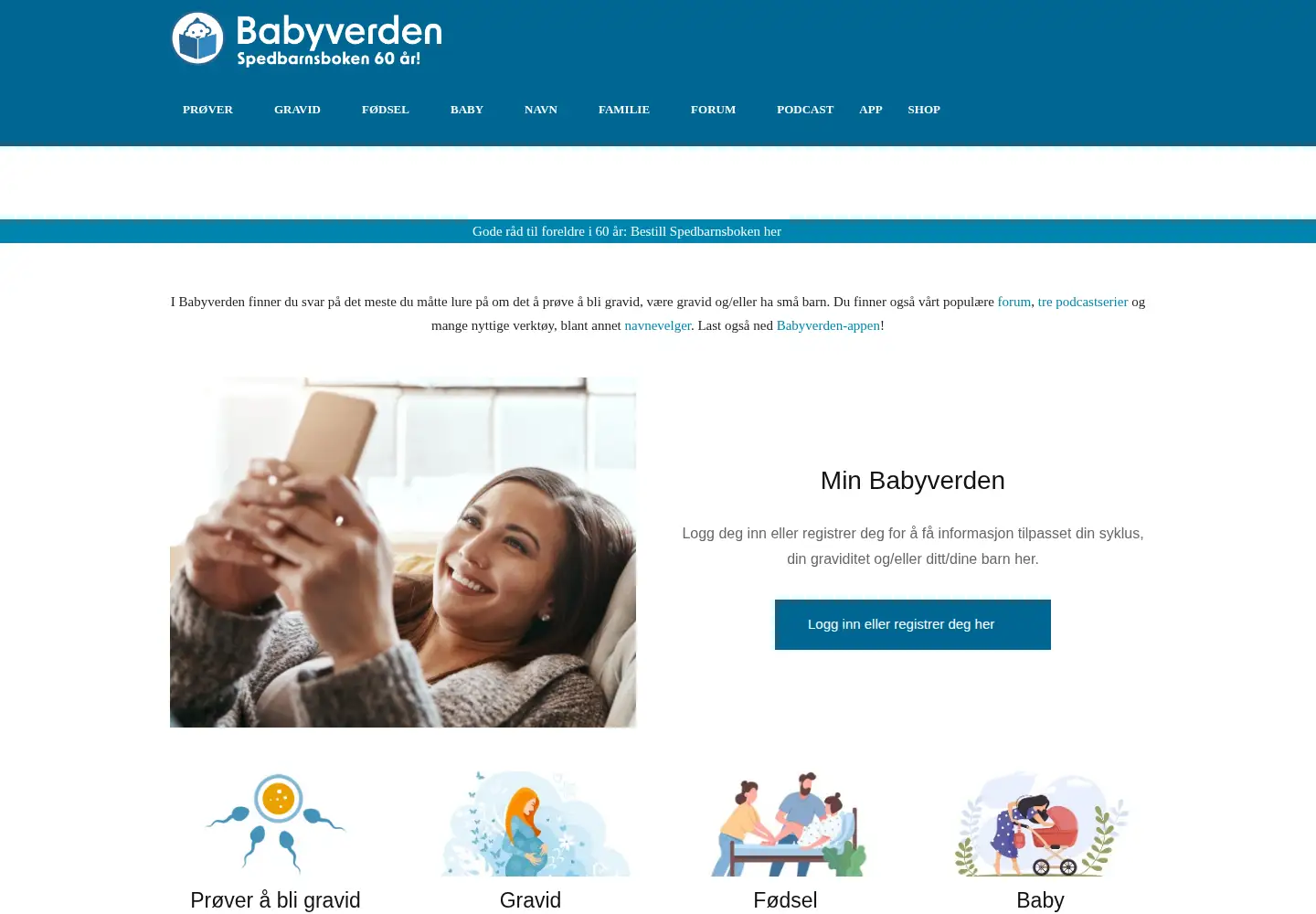 Screenshot of babyverden.no