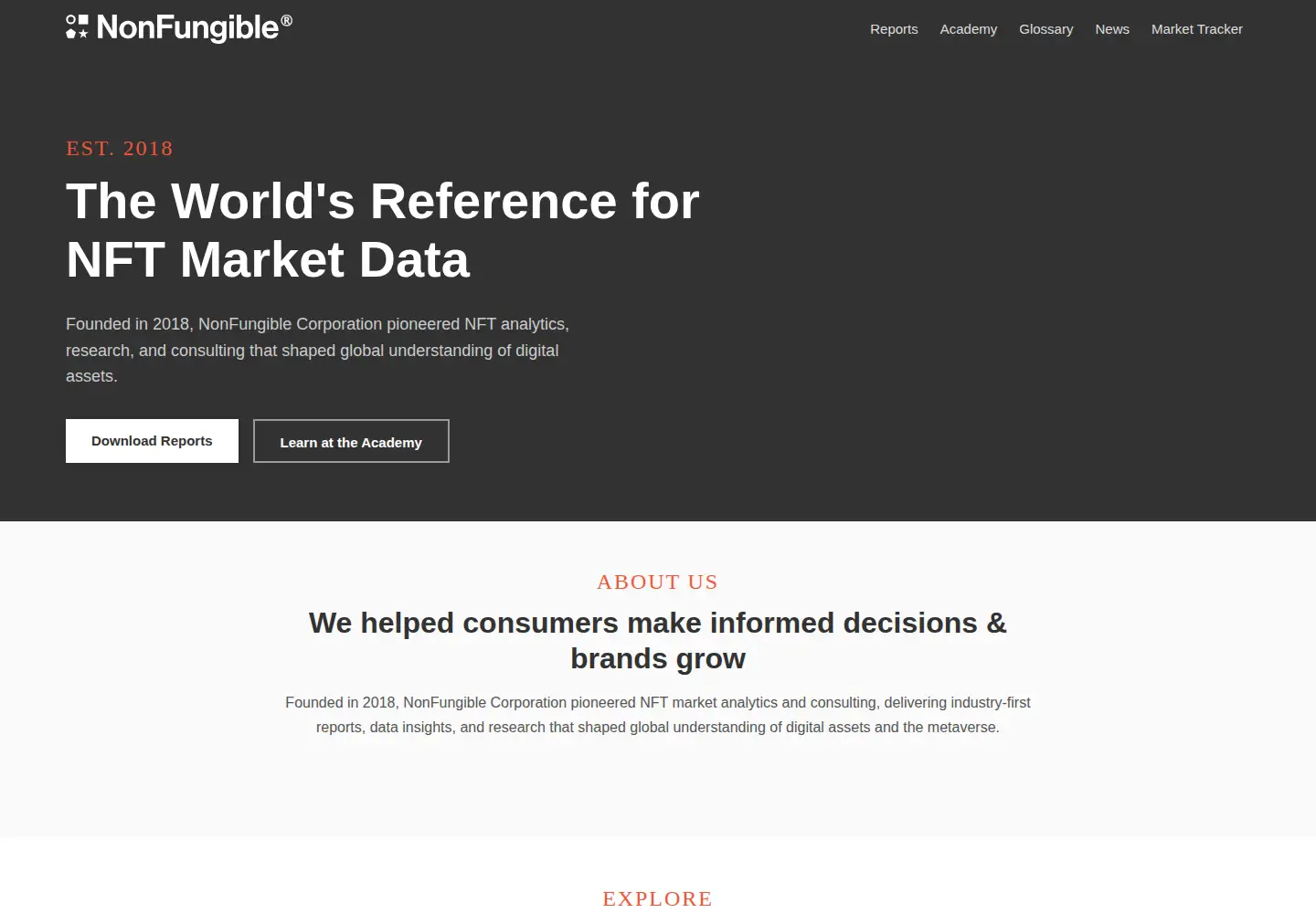 Screenshot of nonfungible.com