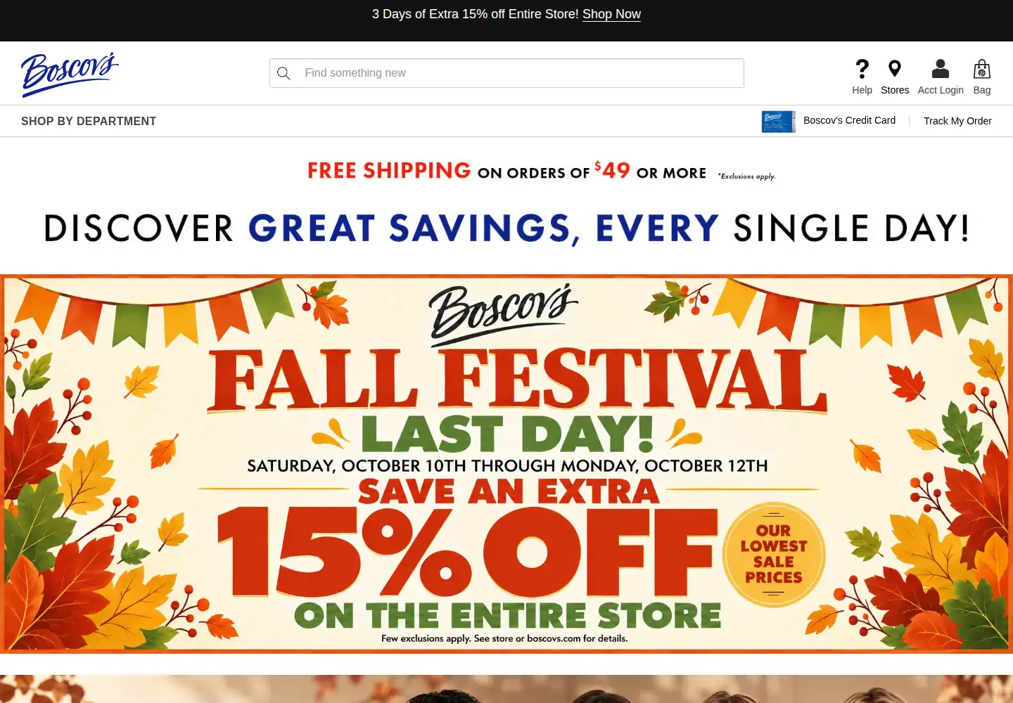 Screenshot of boscovs.com