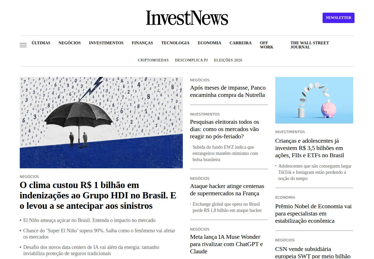 Screenshot of investnews.com.br
