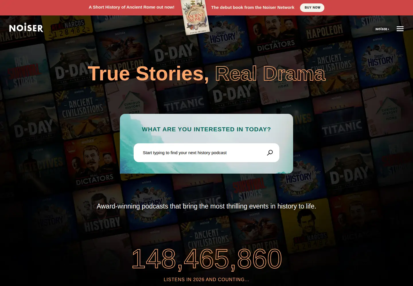 Captured homepage of noiser.com in the current scan