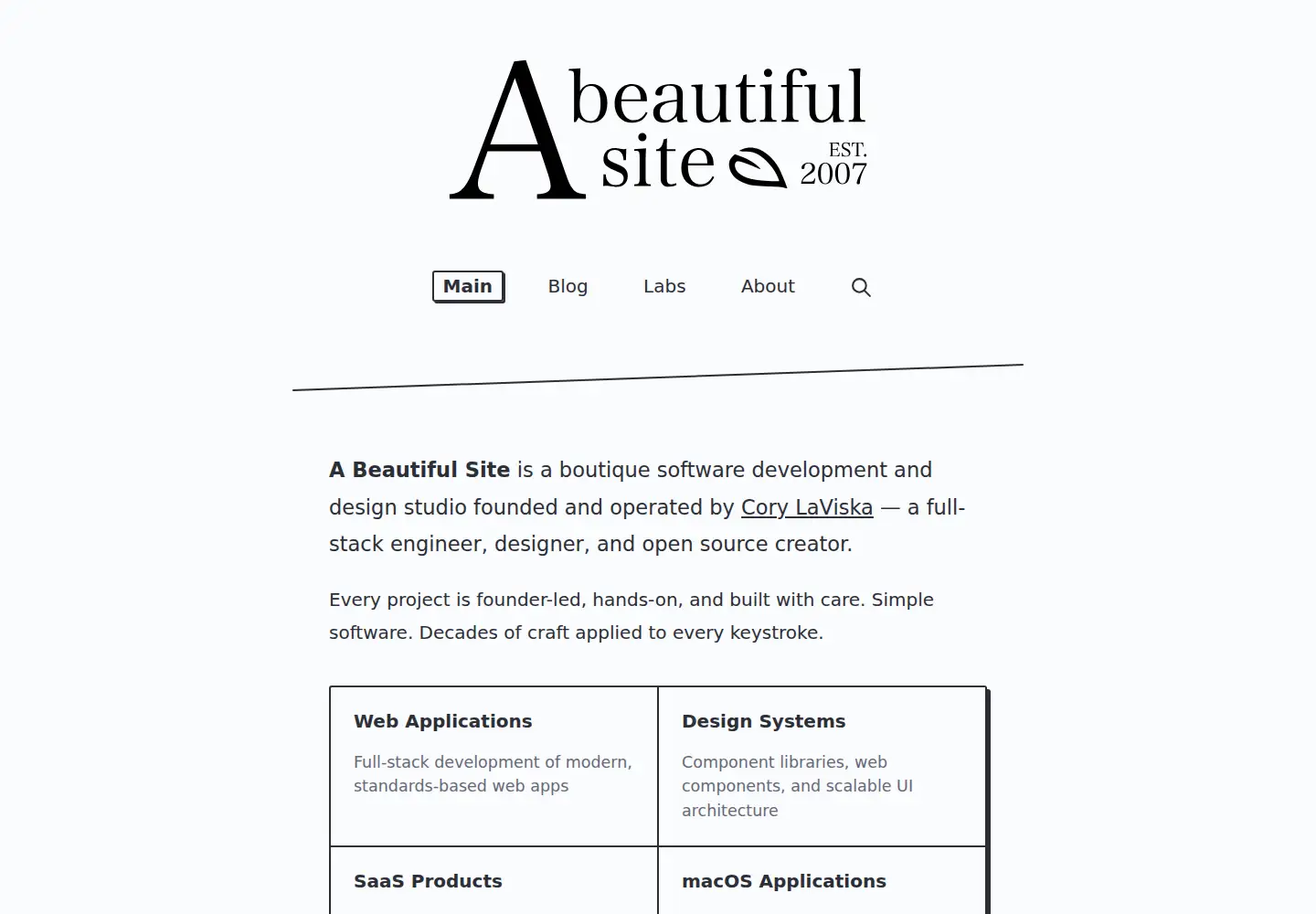Screenshot of abeautifulsite.net