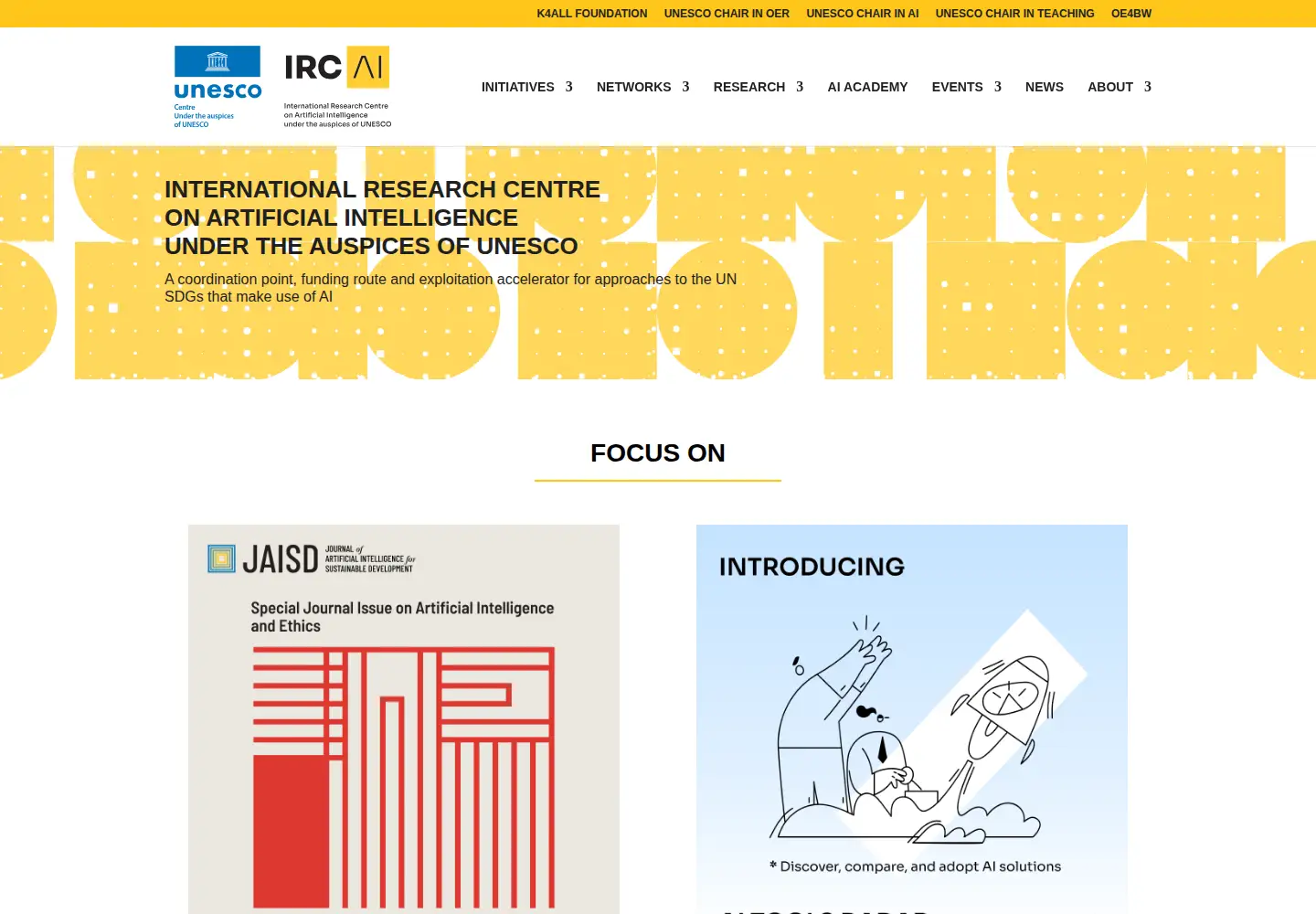 Captured homepage of ircai.org in the current scan