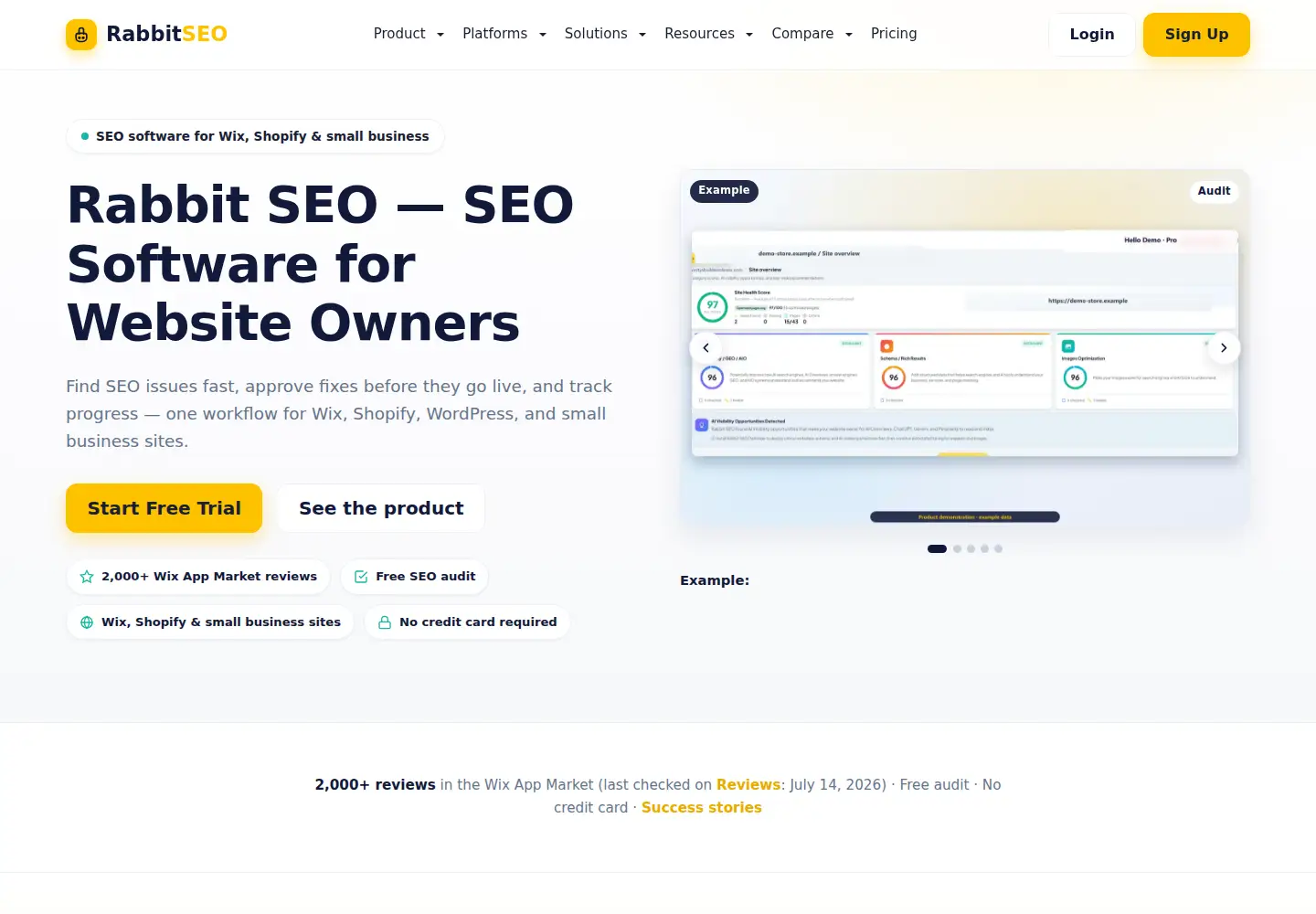 Screenshot of rabbitseo.com