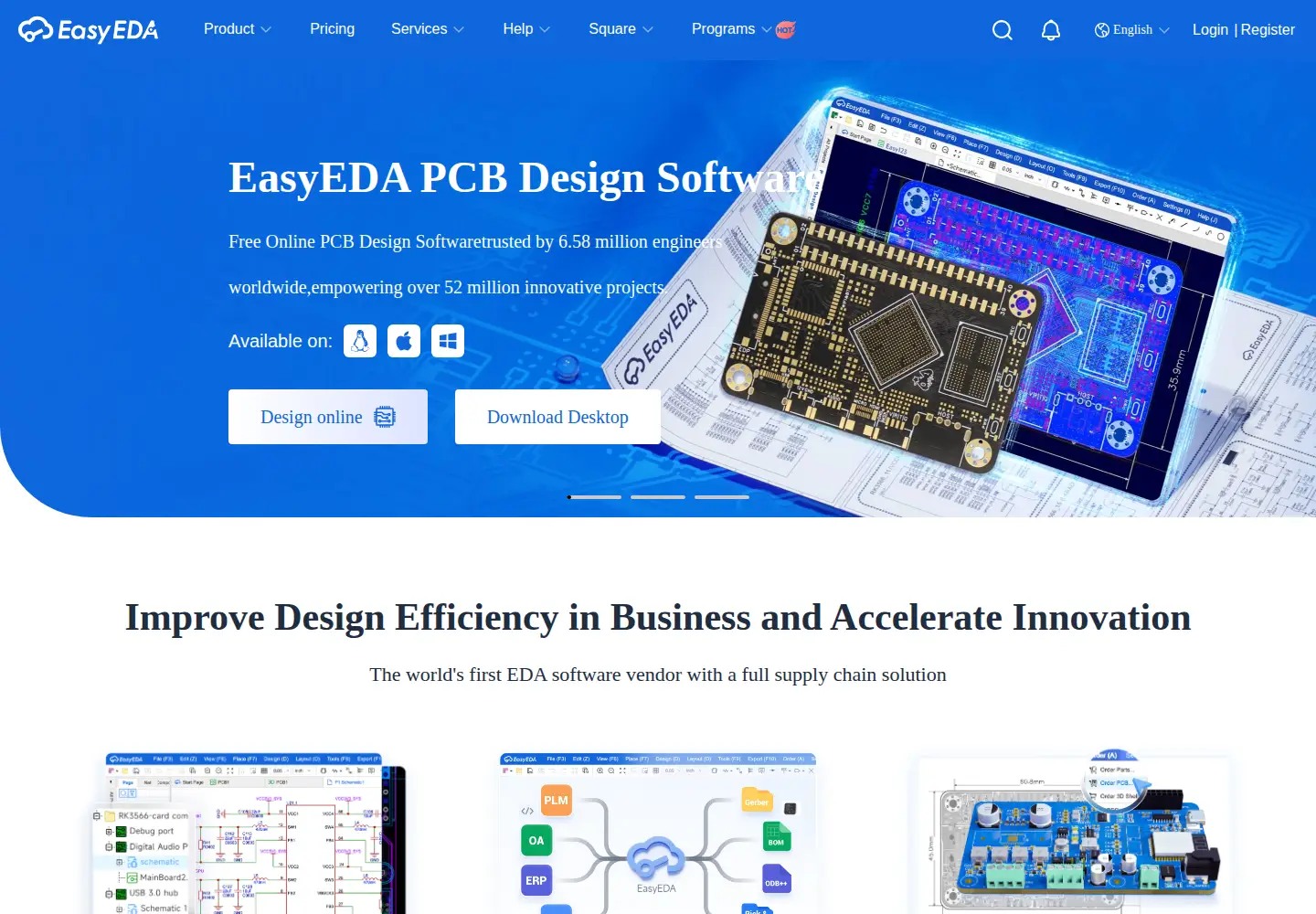 Screenshot of easyeda.com
