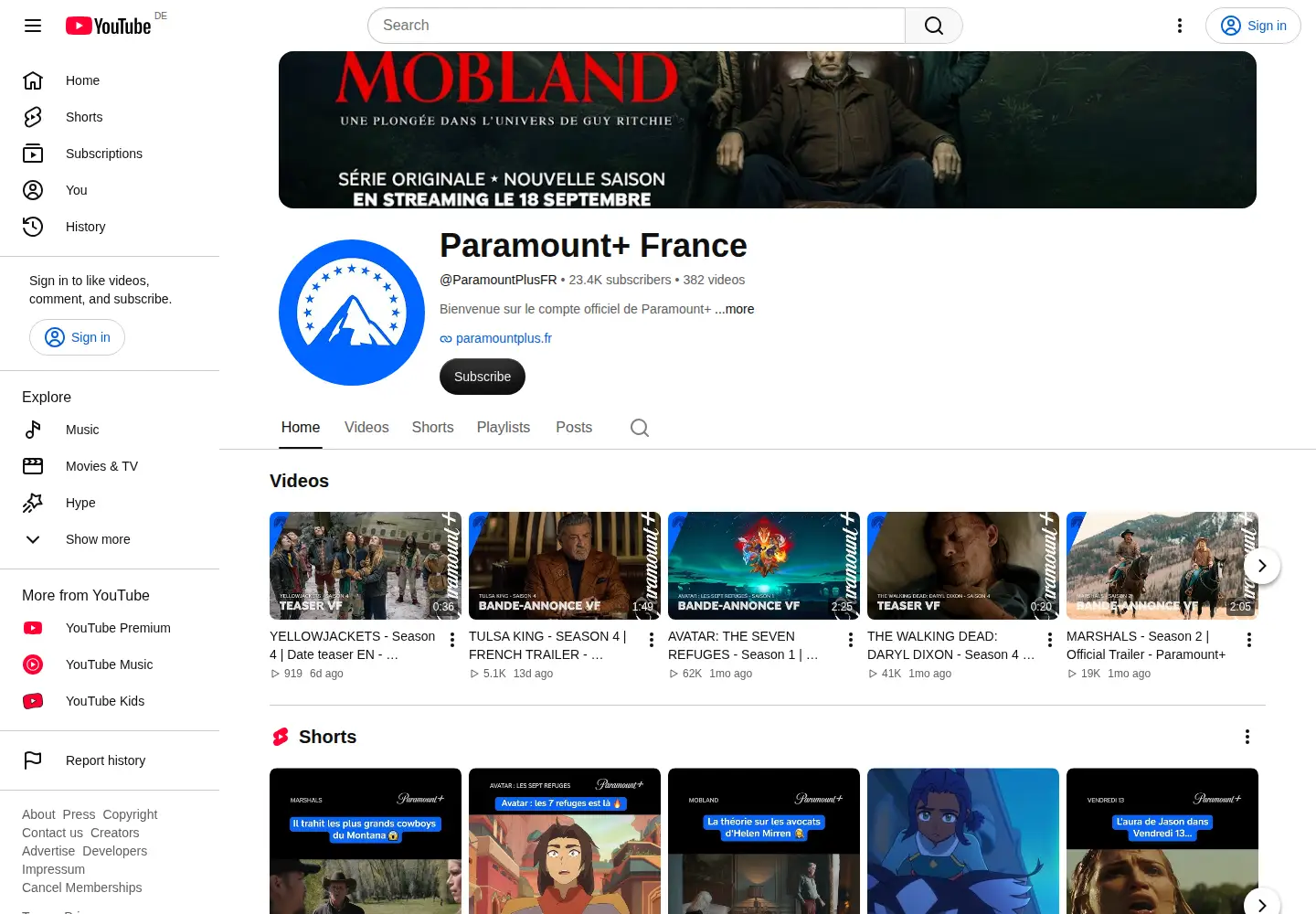 Screenshot of paramountnetwork.com